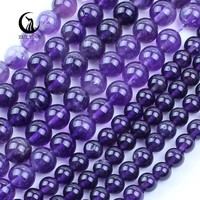 Perles d'améthyste de qualité 1, 6/8/10 mm, pierres naturelles, améthyste, pierres précieuses en vrac pour la création de bijoux faits main.