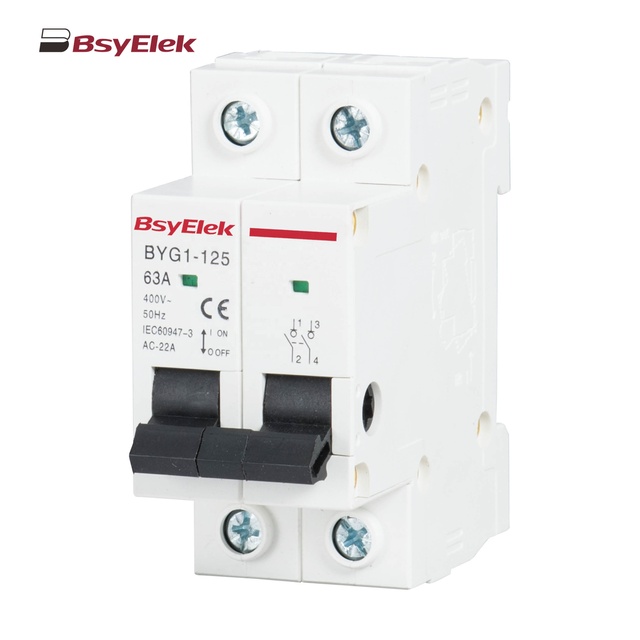 Factory Supply 32A 63A 100A 125A 2P AC MCB Isolator Switch