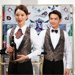 Gilet Unisex Antistatico Resistente ad Acidi e Alcali in Cotone, Uniforme <span class=keywords><strong>da</strong></span> Lavoro per Camerieri di Ristoranti Occidentali, KTV, Hotel, Bar e Discoteche - Product Image 3