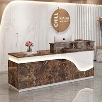 Table de réception en bois minimaliste moderne pour immeubles de bureaux pour hôtels Salons de coiffure Comptoir caisse enregistreuse Salles de réunion