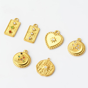 Colgante de presión de aceite, accesorio de joyería DIY, colgantes de Luna y estrella de acero inoxidable para pulseras, collares, pendientes