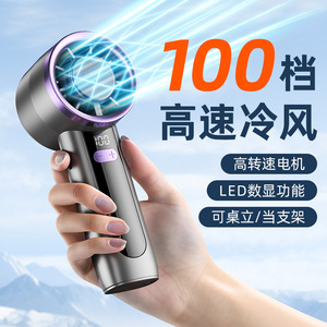 <b>Mini</b> Handheld <b>Fan</b> <b>USB</b> Rechargeable 100 Speed Settings Bladeless Design For Office Outdoor Travel Home Use - Product Image 2