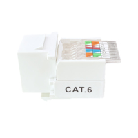 Plaque murale Ethernet en gros, 90 degrés, réseau modulaire, connecteur Keystone Cat6 non blindé, connecteur RJ45, terminaison par poinçonnage, 22-26 AWG