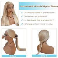 Perruque Lace Front 13x6 en Cheveux Humains Lisses Blond Platine, avec Frontale HD Lace, Perruques en Cheveux Humains Blond Platine