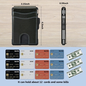 Nuovo cellulare portatile magnete porta carte portafoglio magnetico in <span class=keywords><strong>pelle</strong></span> porta carta magnetica - Product Image 5