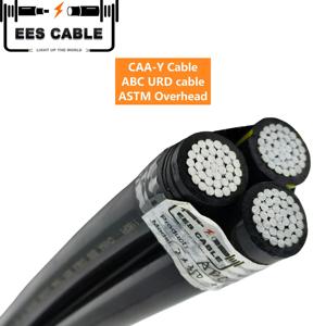 ABC CAA-Y 3x120 + N70 ASTM B LV ligne couverte AL + AAAC XLPE câble Service Drop 4 noyaux Phase + neutre sans éclairage EESCABLE - Product Image 1