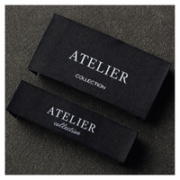 Étiquettes Personnalisées en Coton Biologique, Logo Imprimé, Pliées en Bout, Étiquettes Tissées pour Vêtements et Chaussures