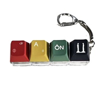 Porte-clés personnalisé en plastique LED avec logo de dessin animé, design animal mignon, clavier mécanique, capuchon de touche, clicker, anti-stress