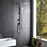 Ensemble de colonne de douche carrée en acier inoxydable abs chromé pour salle de bain