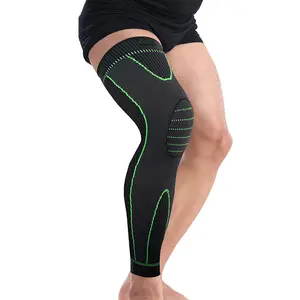 SHIWEI-HT-1#Wholesale Nylon 3D knitted leg support Sports Compression Sleeve Long Knee brace Support