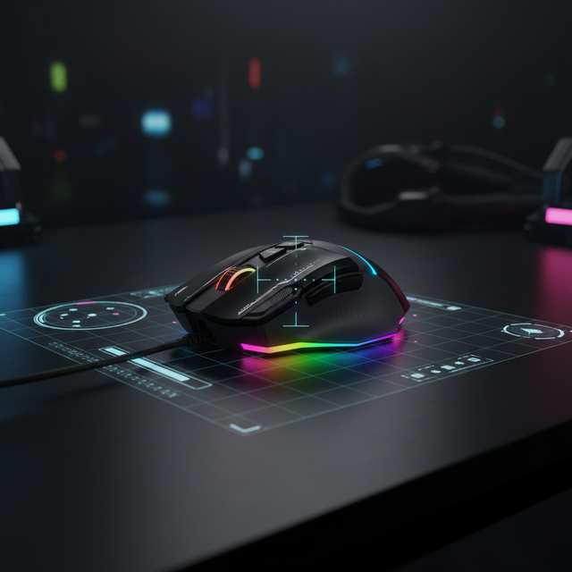 RGB Wired USB Gaming Mouse 8-Keys Programmable 12800DPI Rainbow Backlight Right-handed for PC Gamers-Wholesale CMM-831