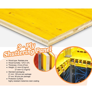 แผงไ<span class=keywords><strong>ม</strong></span>้อัดกันน้ำ3ชั้นขนาด21<span class=keywords><strong>ม</strong></span><span class=keywords><strong>ม</strong></span>. 27<span class=keywords><strong>ม</strong></span><span class=keywords><strong>ม</strong></span>. แผงสามชั้นแบบหล่อคอนกรีตสีเหลือง3ชั้น - Product Image 3