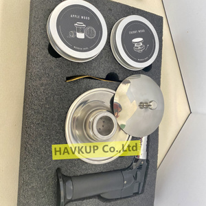 Offre Spéciale accessoires de Bar en noyer Sabri hêtre Oka bois fumée Top Cocktail Smoker Kit Whisky Smoker ensemble - Product Image 6