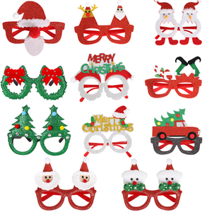 Décorations de fête en plastique pour Noël 2025, accessoires de photomaton, lunettes, Nouvel An 2024 - Product Image 1