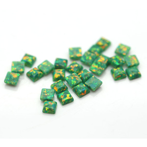 Square Cut OP21 Green Opal Stone Synthetic Gemstone - Product Image 4