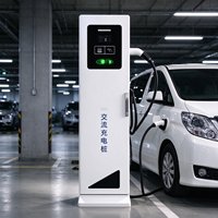 Chargeur de voiture électrique sur pied 7 kW, borne de recharge pour véhicule électrique à une seule prise avec écran tactile et lecteur de carte, câble Type 2, IP54