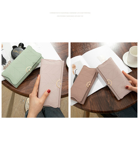 Trendy Women's Long Wallet Minimalist Geometric Design Tri-Fold PU <strong>Leather</strong> Card &amp; Coin <strong>Purse</strong> - Product Image 6
