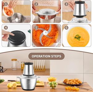 Home Kitchen Stainless Steel Mini Food Colors Meat Chopper 2L 3L New Mincer Electric Meat Grinder Sale - Product Image 5