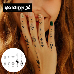 <span class=keywords><strong>Tatouage</strong></span> au henné réaliste tribal personnalisé Boldink, points de mandala, art corporel, imperméable, longue durée, 2 semaines, encre de jus de Jagua - Product Image 3