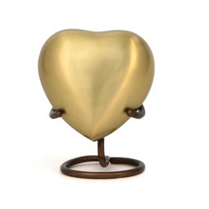 Heart <b>Keepsake</b> Eco-Friendly Durable American Style Customizable Design Pet Cremation Urn Gold Color Stand for <b>Dog</b> Cat <b>Ashes</b> - Product Image 1