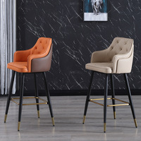 Tabouret de bar haut en acier inoxydable chromé de style nordique moderne pour la salle à manger et l'hôtellerie, design personnalisable
