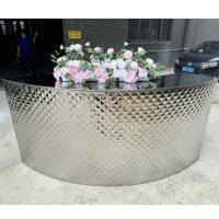Chaud recommander Patten décoration fournitures en acier inoxydable mariage jus Bar comptoir argent Bar Table