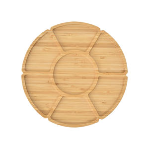 Plateau de service en bambou écologique pour apéritifs, petit-déjeuner, collations, pizzas et thé-Cadeau de cuisine en bois - Product Image 4
