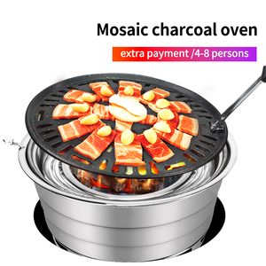 Charbon de bois coréen grand <span class=keywords><strong>barbecue</strong></span> commercial grill de <span class=keywords><strong>barbecue</strong></span> en acier inoxydable sans fumée pour la famille - Product Image 3