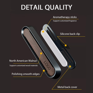 Wholesale Long Lasting Car Wooden Interior Metal Aluminium Alloy Auto Air Freshener Car <strong>Vent</strong> <strong>Clip</strong> Perfume <strong>Diffusers</strong> - Product Image 2