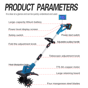 F.EASY.D Motozappa Elettrica da Giardino 330RPM, 9 Pollici, <span class=keywords><strong>per</strong></span> Prato/Giardinaggio/Lavorazione del Terreno - Product Image 5