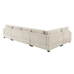 Canapé d'angle moderne Loveliving en forme de U, surdimensionné, avec porte-gobelets, chaise longue, en chenille, ensemble de canapé 6 places, <span class=keywords><strong>lit</strong></span> convertible - Product Image 6