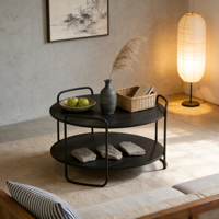 Table basse minimaliste en métal et bois cintré pour la maison, l'hôtel ou la salle d'attente, salon, mobilier de salle à manger