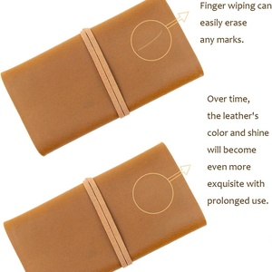 Boshiho Genuine Leather Drawstring Cigarette Case with Slot for <b>Rolling</b> Tip Paper Portable Durable Special Purpose Bags & Cases - Product Image 4