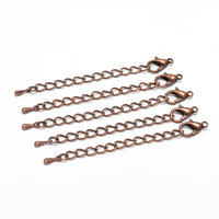 Lot de 20 fermoirs mousquetons à chaîne allongée de 50-70 mm, connecteurs de chaînes métalliques pour bracelets et bijoux DIY - Vente en gros