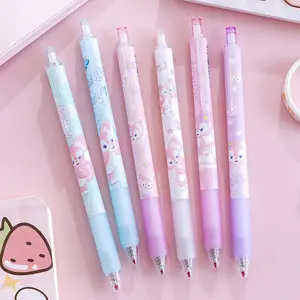 Die beliebtesten Mädchen Cute Pink Fox Press Pen Cartoon Multi color Gel Pen für Kinder