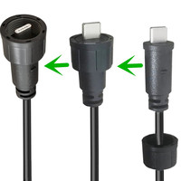 Cable USB 2.0/3.0 Tipo-A a Tipo-C Macho, Resistente al Agua y al Polvo IP67, con Conductor de Cobre Puro para Carga Rápida
