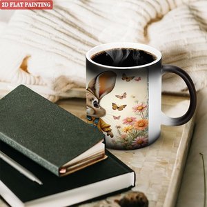 Taza de Cerámica Sublimada con Paisaje Urbano Personalizado, Negra Esmerilada de 11 oz, Taza Mágica que Cambia de Color con el Calor - Product Image 3