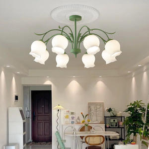 French Cream Style LED Retro Rustic <b>Dining</b> Room <b>Light</b> American Orchid Flower Style Chandelier for Bedroom Living Room Lighting - Product Image 4