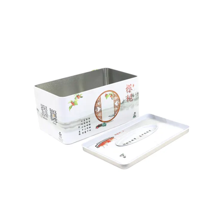 กล่องดีบุกอเนกประสงค์ในรูปของกล่องกระดาษผ้าขนหนูสามารถใช้สำหรับบรรจุภัณฑ์ขนมและคุกกี้