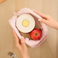 Sac à lunch isotherme portable Runhui en forme de demi-cercle avec fermeture à glissière en polyester pour les employés de bureau et les étudiants