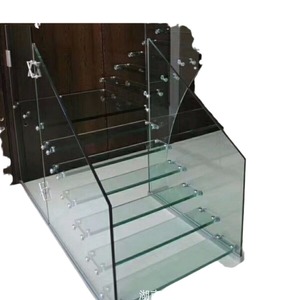 Escalera de Vidrio Templado con Barandillas de Vidrio, Diseño Contemporáneo, Segura para Uso en Interiores y Exteriores - Product Image 1