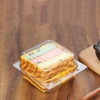 Boîte de rangement pour pâtisserie et desserts en plastique PET transparent, recyclable, avec revêtement UV, pour la livraison de gâteaux et de desserts