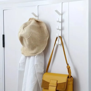 1pc Bedroom Door Hanger Clothes Hanging Rack Over The Door <b>Plastic</b> Home <b>Storage</b> Organization Hooks, Purse Holder For <b>Bags</b> Rails - Product Image 4