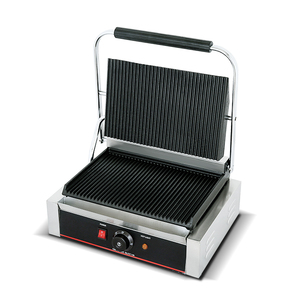 Prensa de sándwich con acabado cepillado de acero inoxidable, <span class=keywords><strong>Panini</strong></span> de un solo cabezal, placa de parrilla - Product Image 3