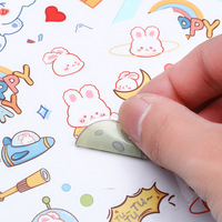 Feuille d'autocollants en PVC imperméable motif ours kawaii, 10x10cm, décoratifs et mignons pour journal, scrapbook, agenda, bricolage et artisanat