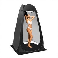 Tente de camping pop-up quatre saisons portable, kit de douche extérieure avec sac de douche de 5 gallons et buse améliorée, ultra-légère (5 livres)