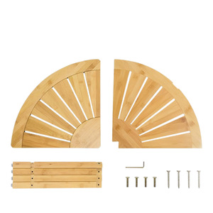 Estante de almacenamiento de bambú para baño, estante de almacenamiento para inodoro de pie, estante telescópico multifuncional para bañera, para toallas y móvil. - Product Image 5