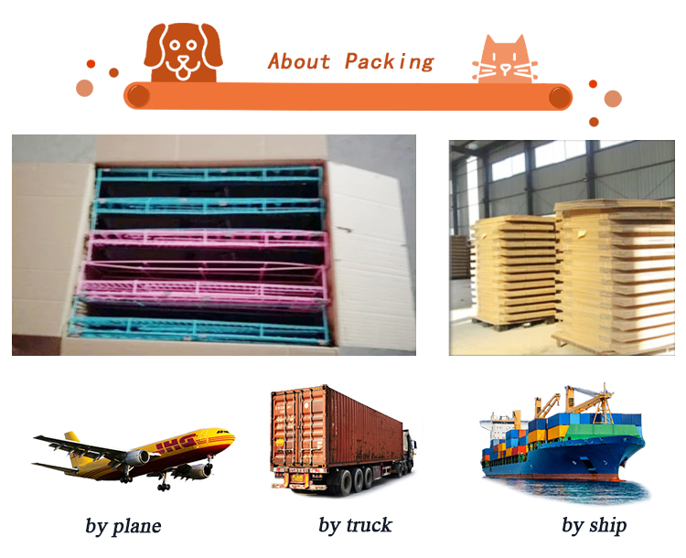 Breathable Large Metal Folding Metal Dog Crate With Gate