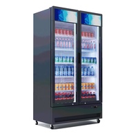 Refroidisseur vertical commercial réfrigérateur Vertical supermarché dépanneur congélateur Double portes boisson froide affichage réfrigérateur