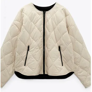 冬季女士夹克加厚保暖夹克欧美风绗缝棉系列短款棉服